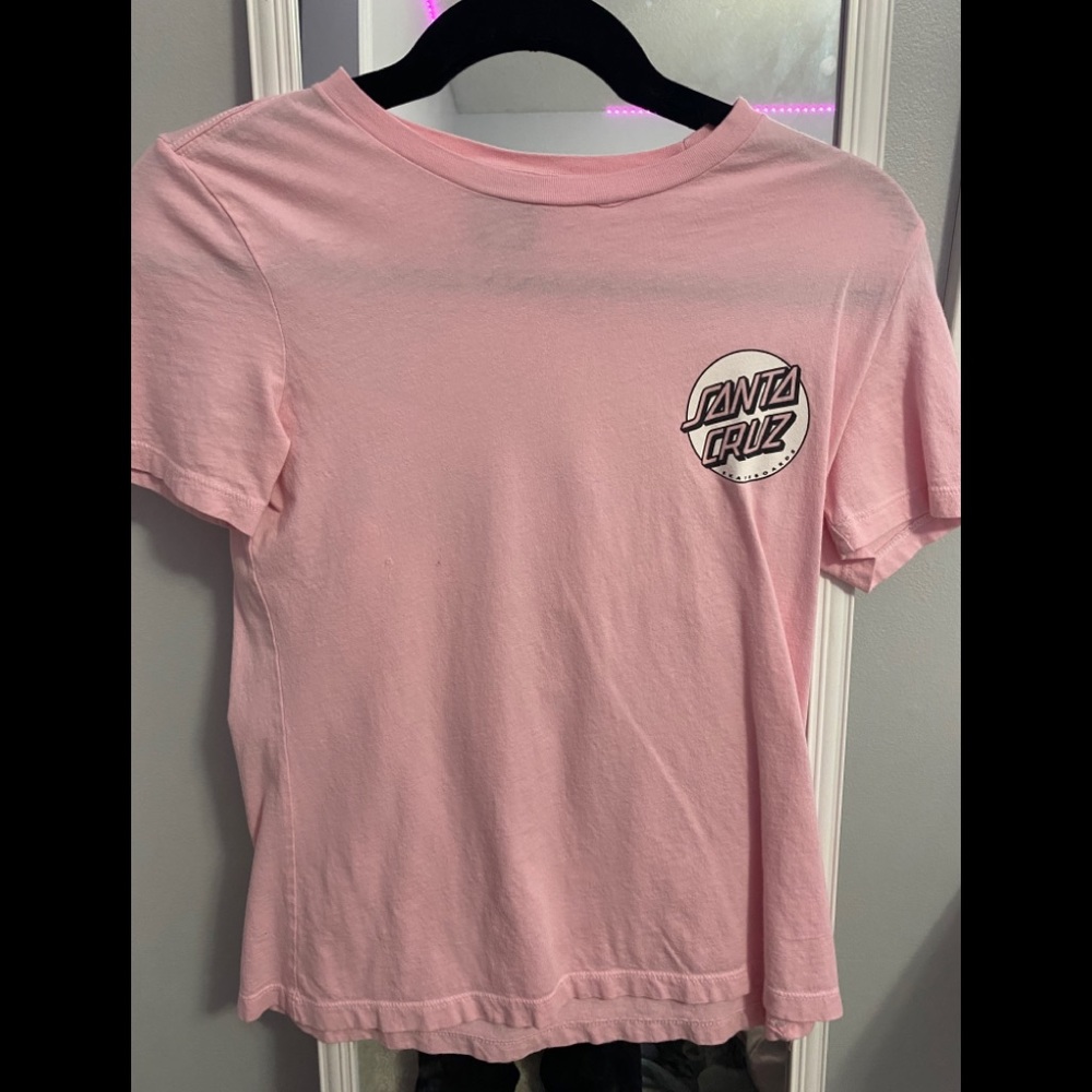 pink santa cruz tee